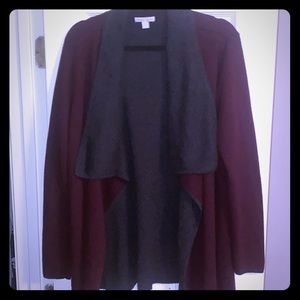 Plum and Gray Oversized Sweater | L